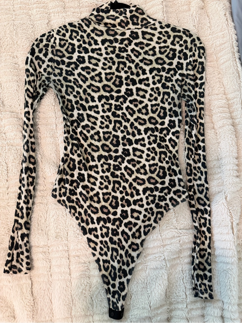 H&M Leopard Print Long-Sleeve Bodysuit - Beige/Black